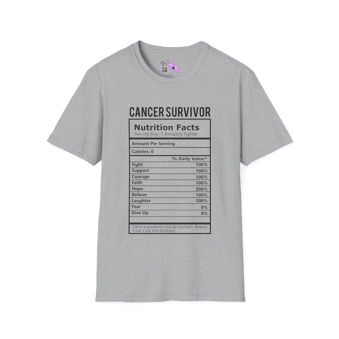Cancer Survivor Nutrition Facts Adult T-shirt