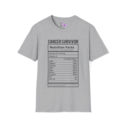 Cancer Survivor Nutrition Facts Adult T-shirt