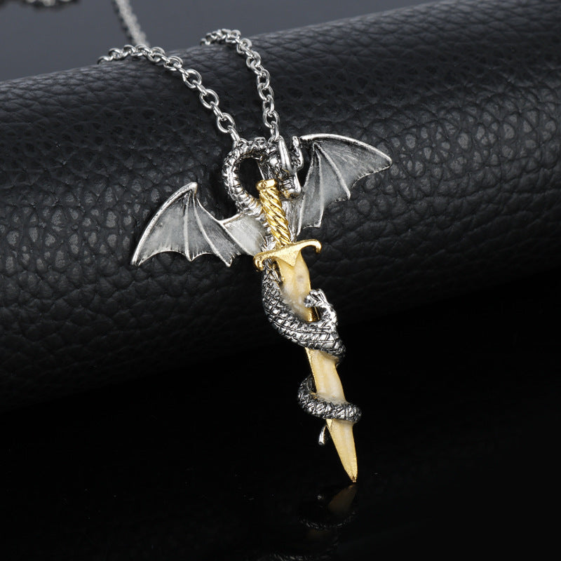 Golden Dragon Sword Necklace