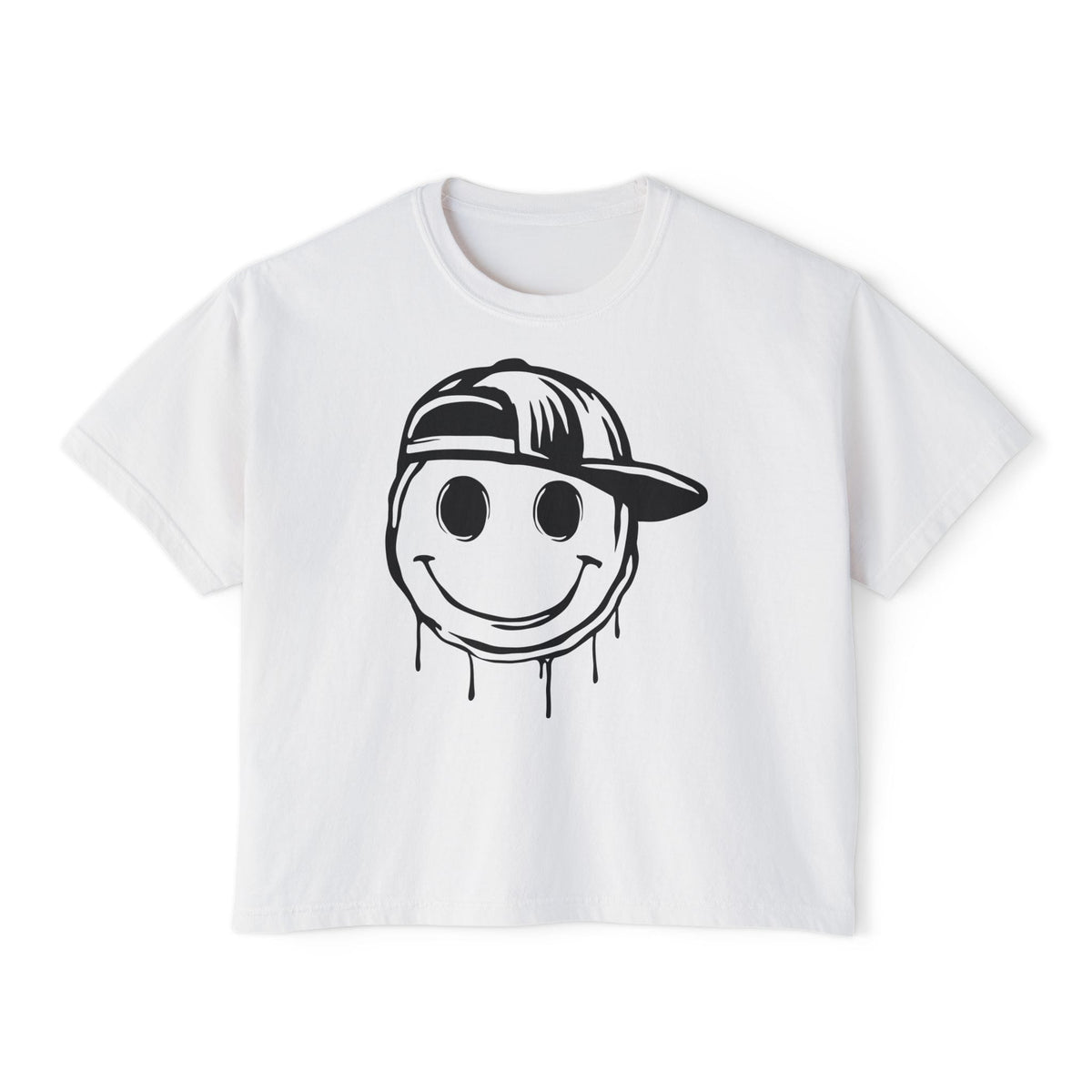 Melty Smiley Face w/Hat Women's Boxy Tee