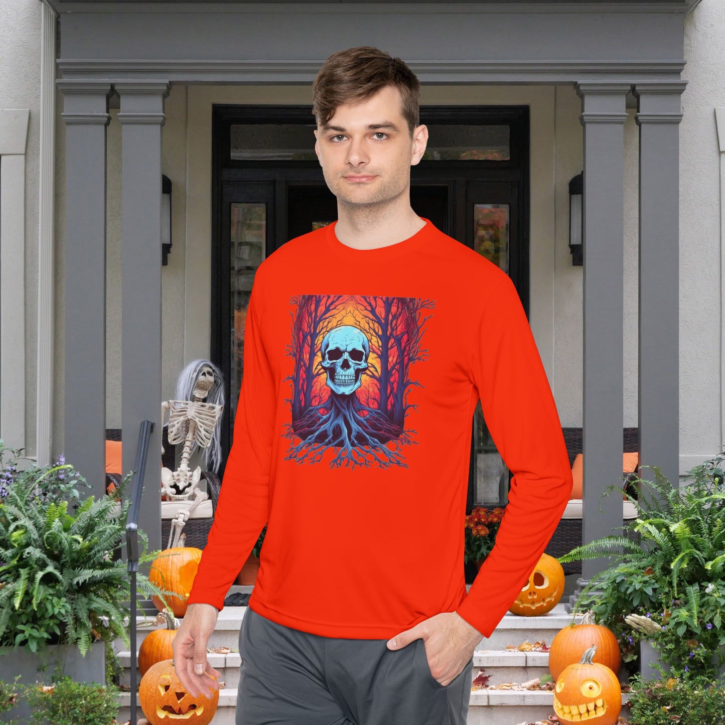 Creepy Bones 14 Adult Long Sleeve Tee
