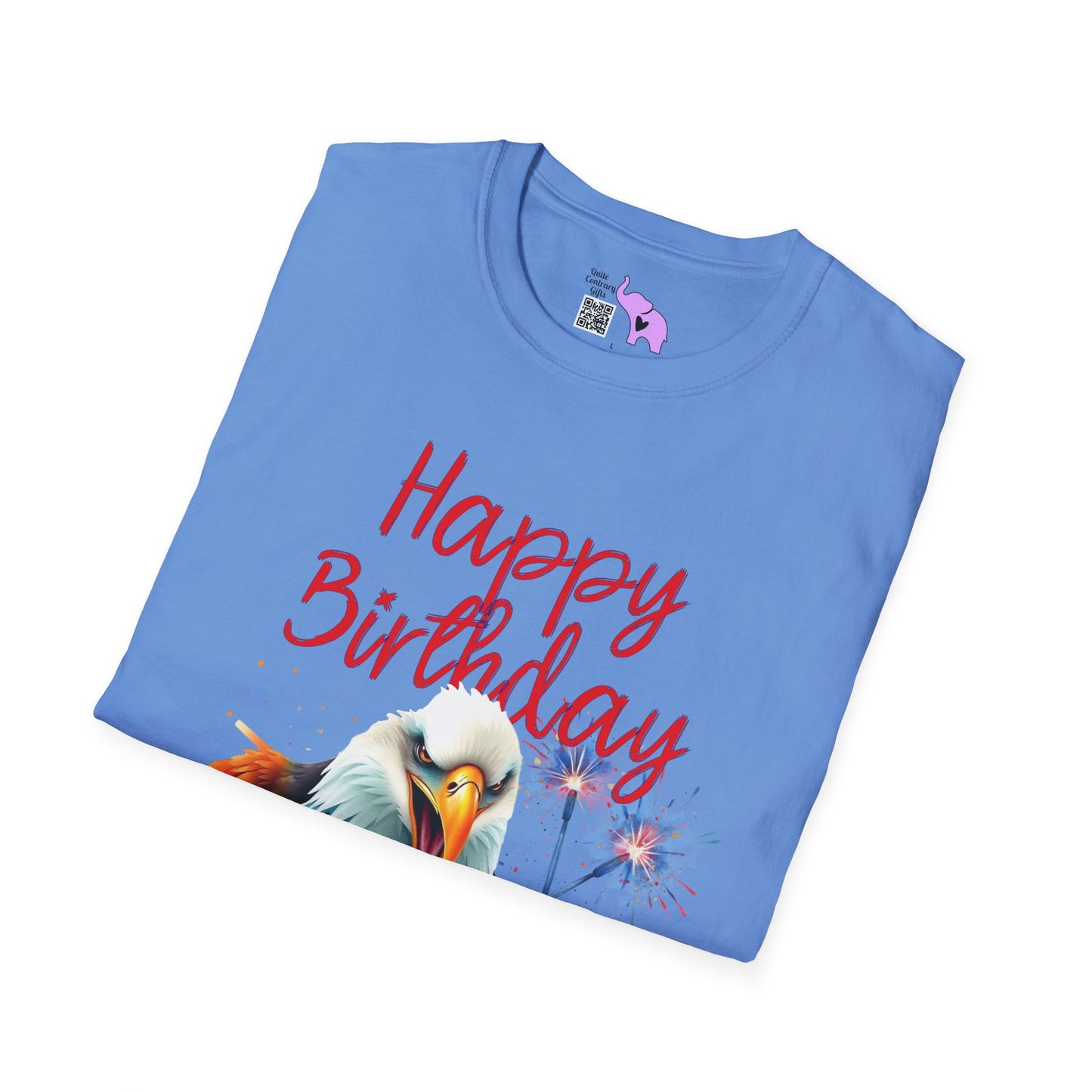 Happy Birthday America (Eagle Eating Cake) Adult T-shirt