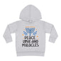 Hanukkah Peace Love & Miracles 1 Toddler Pullover Fleece Hoodie