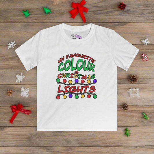 My Favourite Colour Is Christmas Lights Youth Softstyle Tee