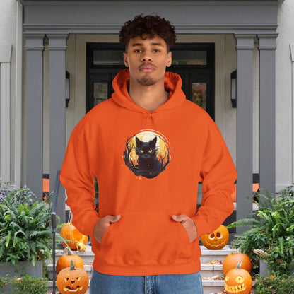 Creepy Black Cat 13 Heavy Blend™ Hooded Sweatshirt