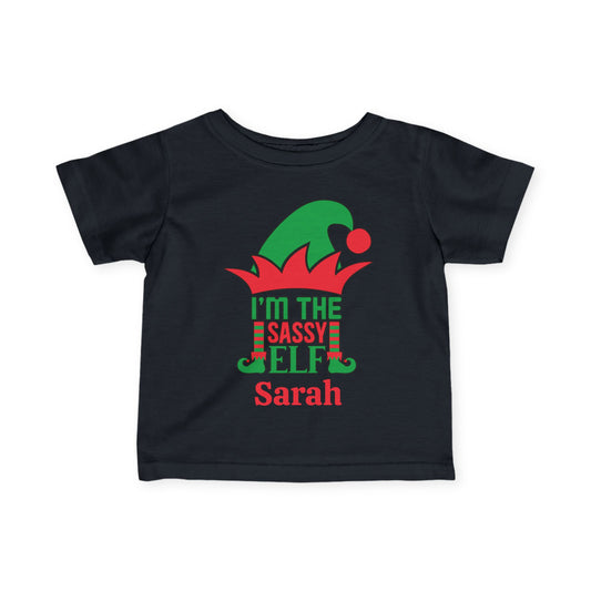 I'm The Sassy Elf Personalized Infant Soft T-Shirt