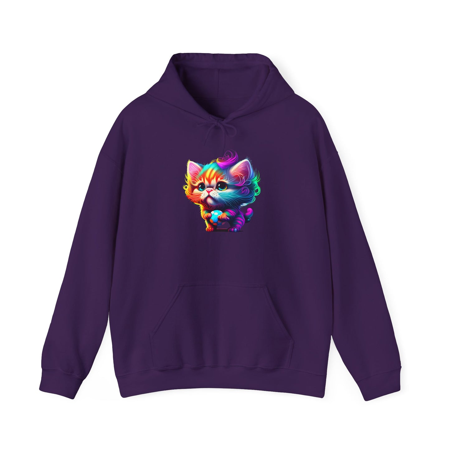 Cute Colorful Kitten Heavy Blend™ Hooded Sweatshirt