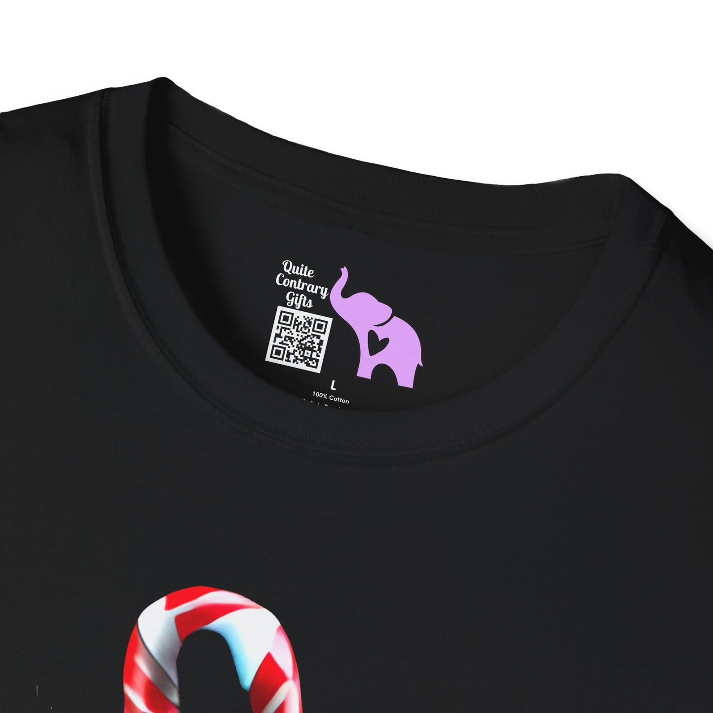 Candy Cane Kitten Adult T-shirt