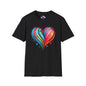Blushing Rainbow Heart Adult T-shirt