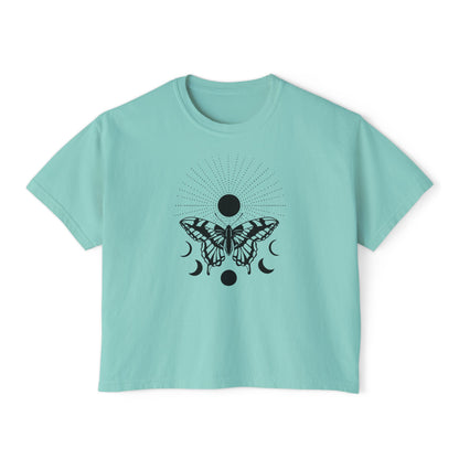 Butterfly w/Sun, Moon, & Stars Women's Boxy Tee