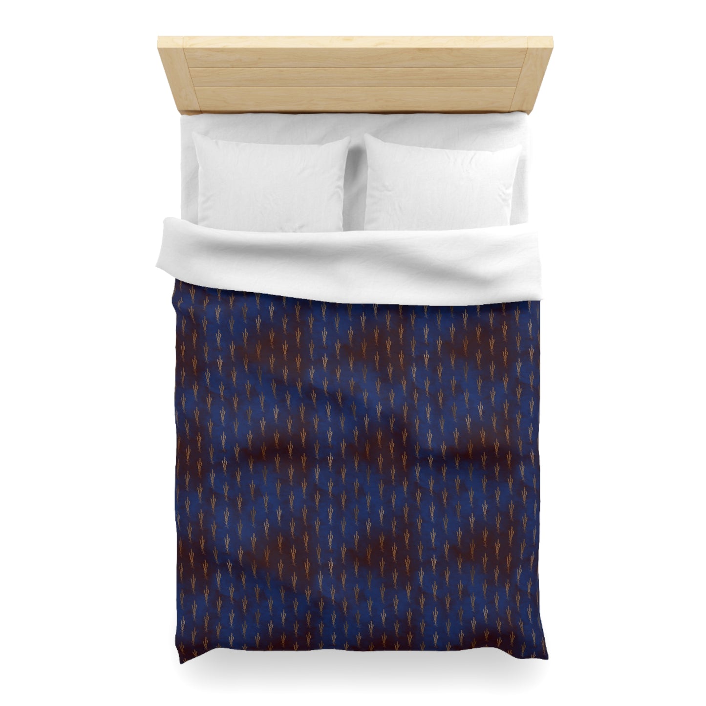 Midnight Sage Bloom Microfiber Duvet Cover