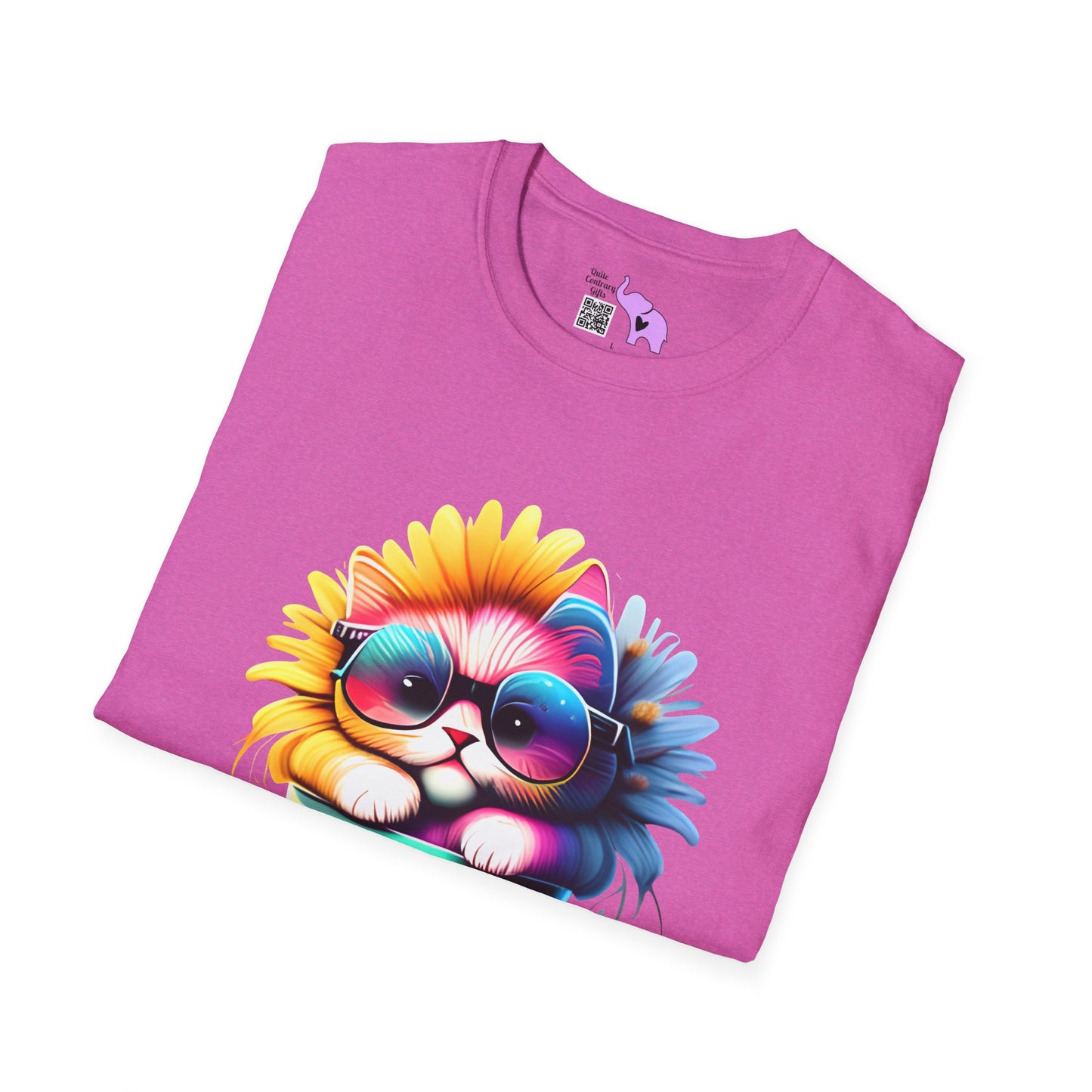 Cool Sunflower Kitten 2 Adult T-shirt