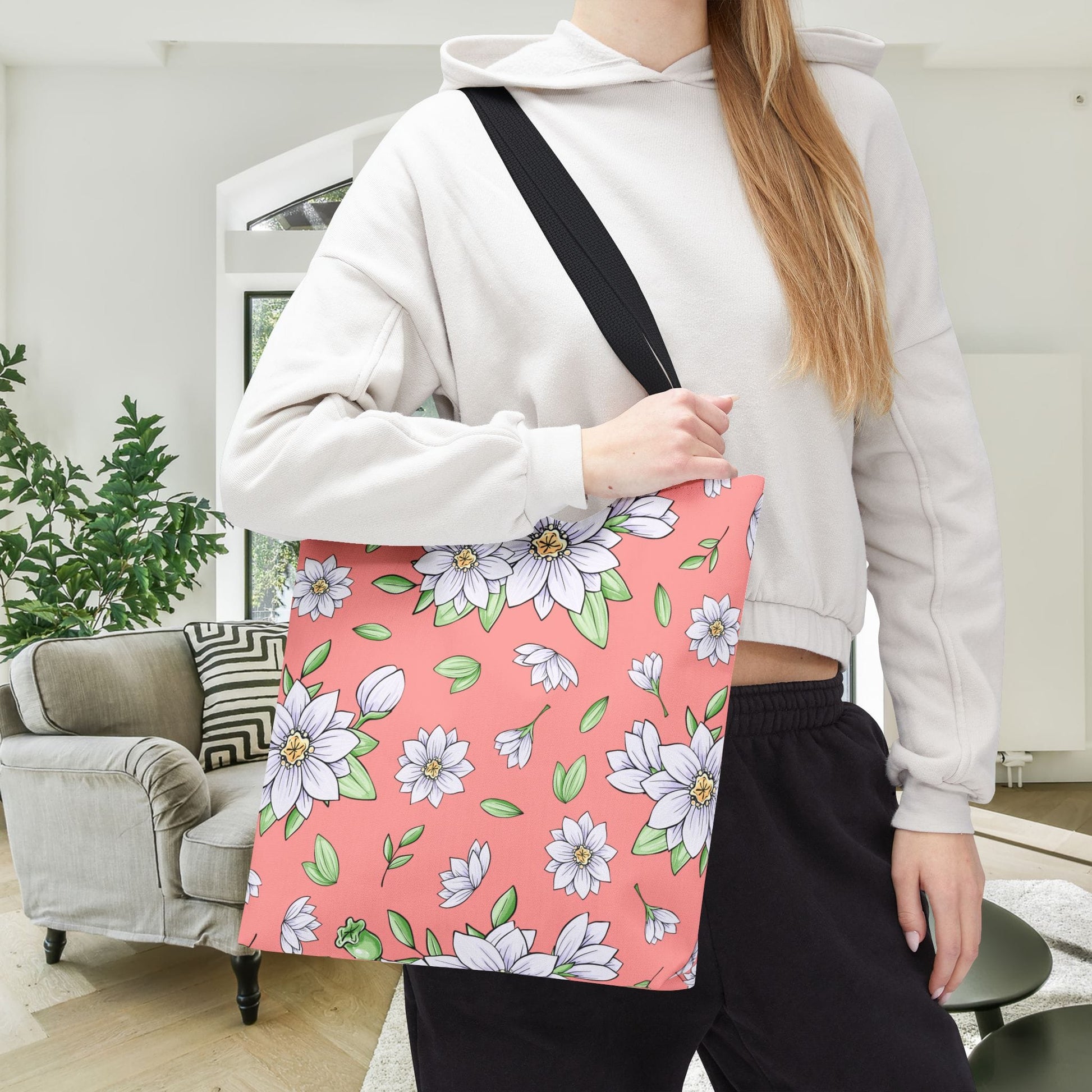 Jasmine Blush Garden Canvas Tote Bag