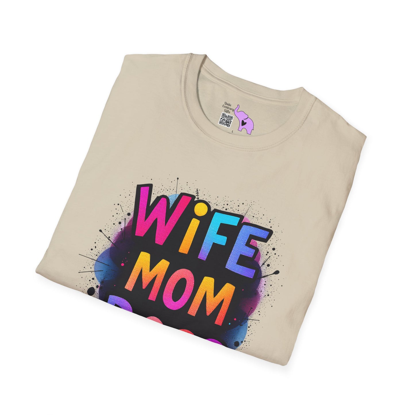 Wife Mom Boss (Primary Colors) Adult T-shirt