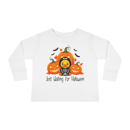 Just Waiting for Halloween Toddler Long Sleeve Tee