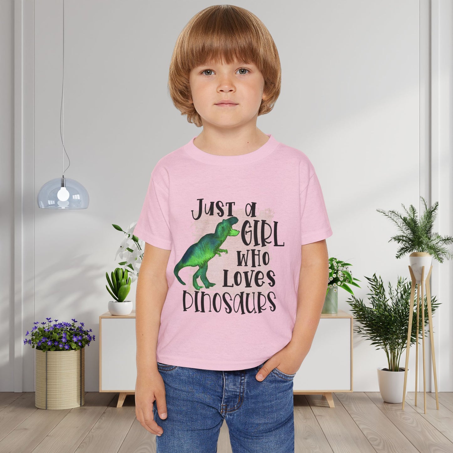 Just A Girl Who Loves Dinosaurs Heavy Cotton™ Toddler T-shirt