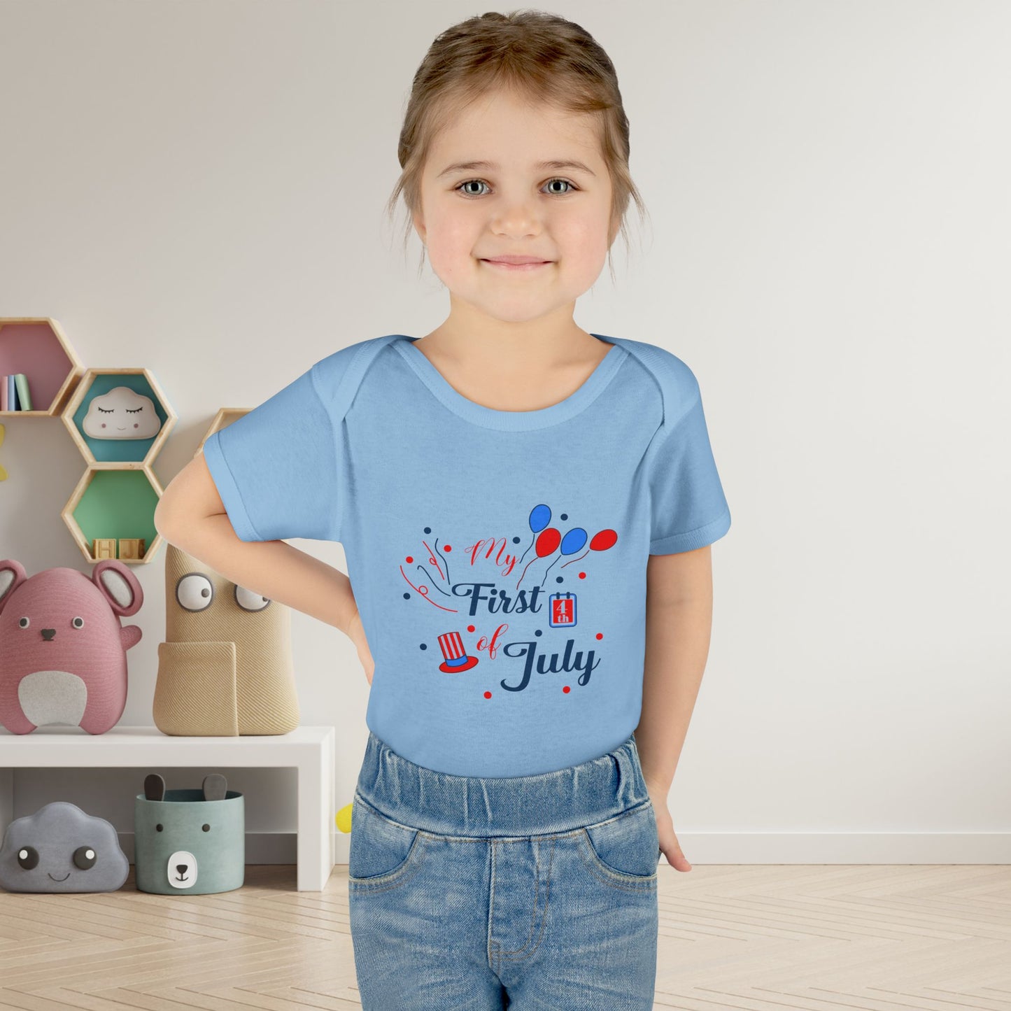 My First 4th of July 2 Baby Rib Bodysuit