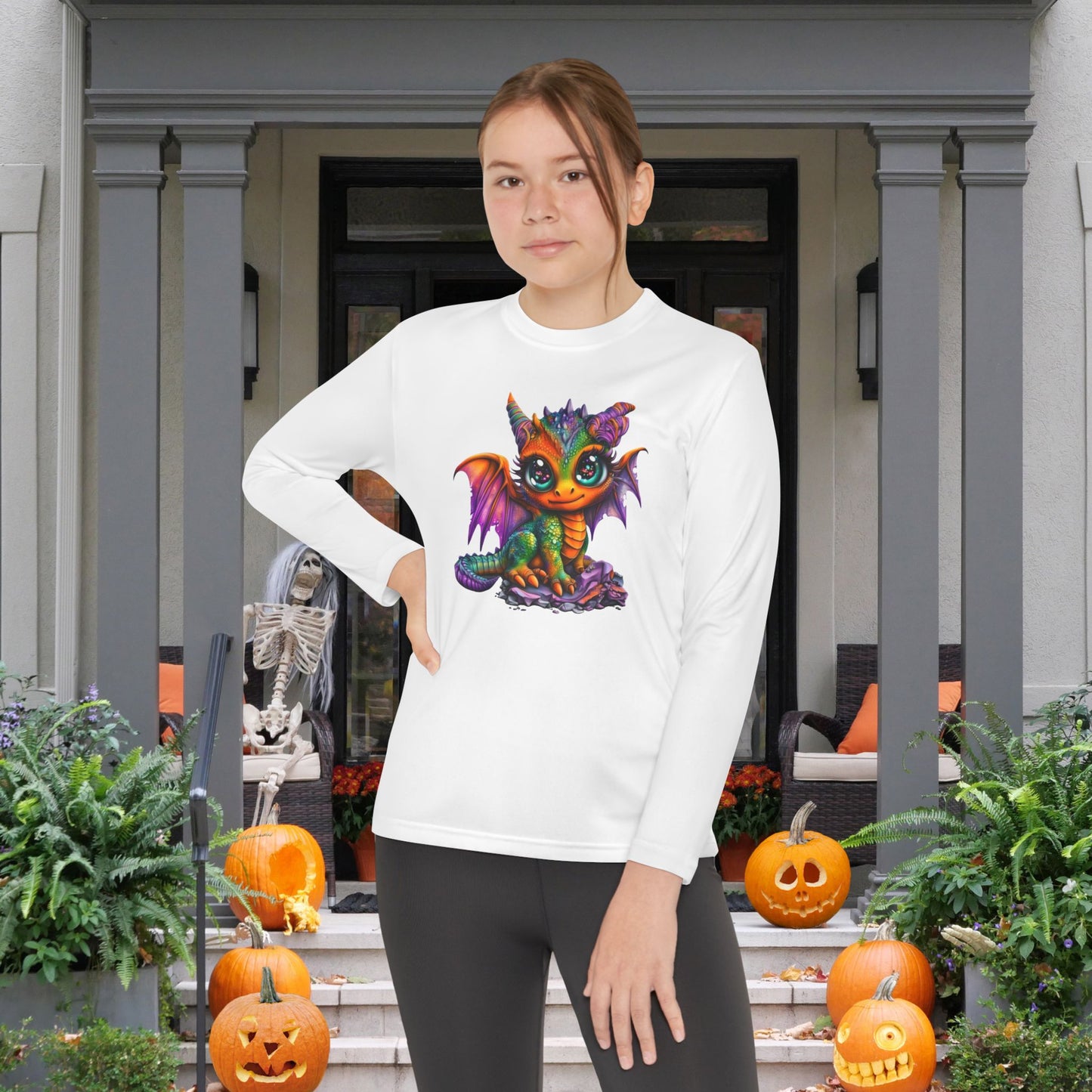 Colorful Baby Dragon Youth Long Sleeve Tee