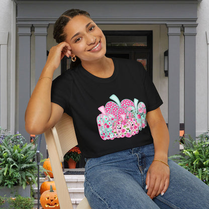 Floral Pumpkins Adult T-shirt