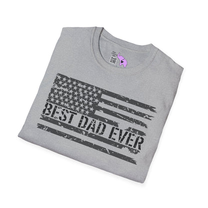 Best Dad Ever (Flag) Adult T-shirt