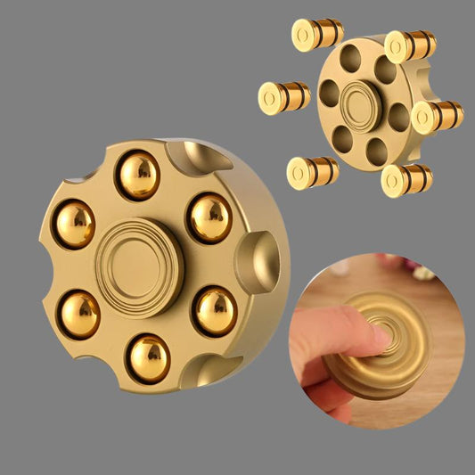 Brass Revolver-Style Spinner Fidget