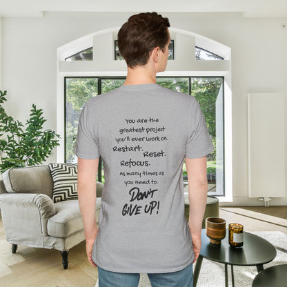Restart Reset Refocus Adult T-shirt