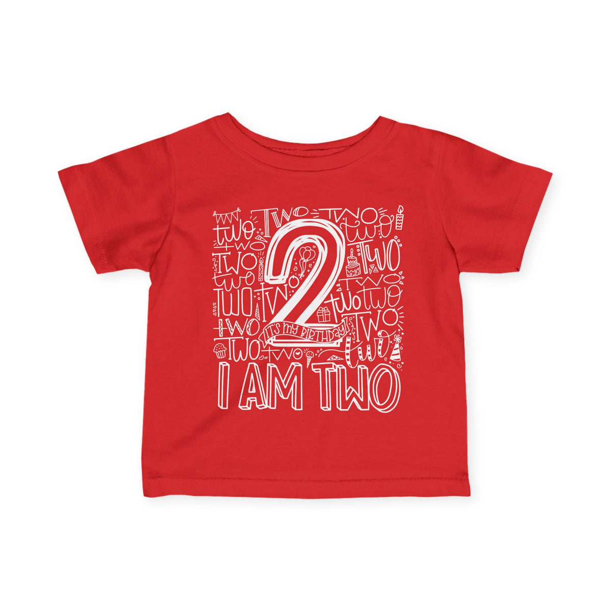 I Am Two Typography Infant T-Shirt