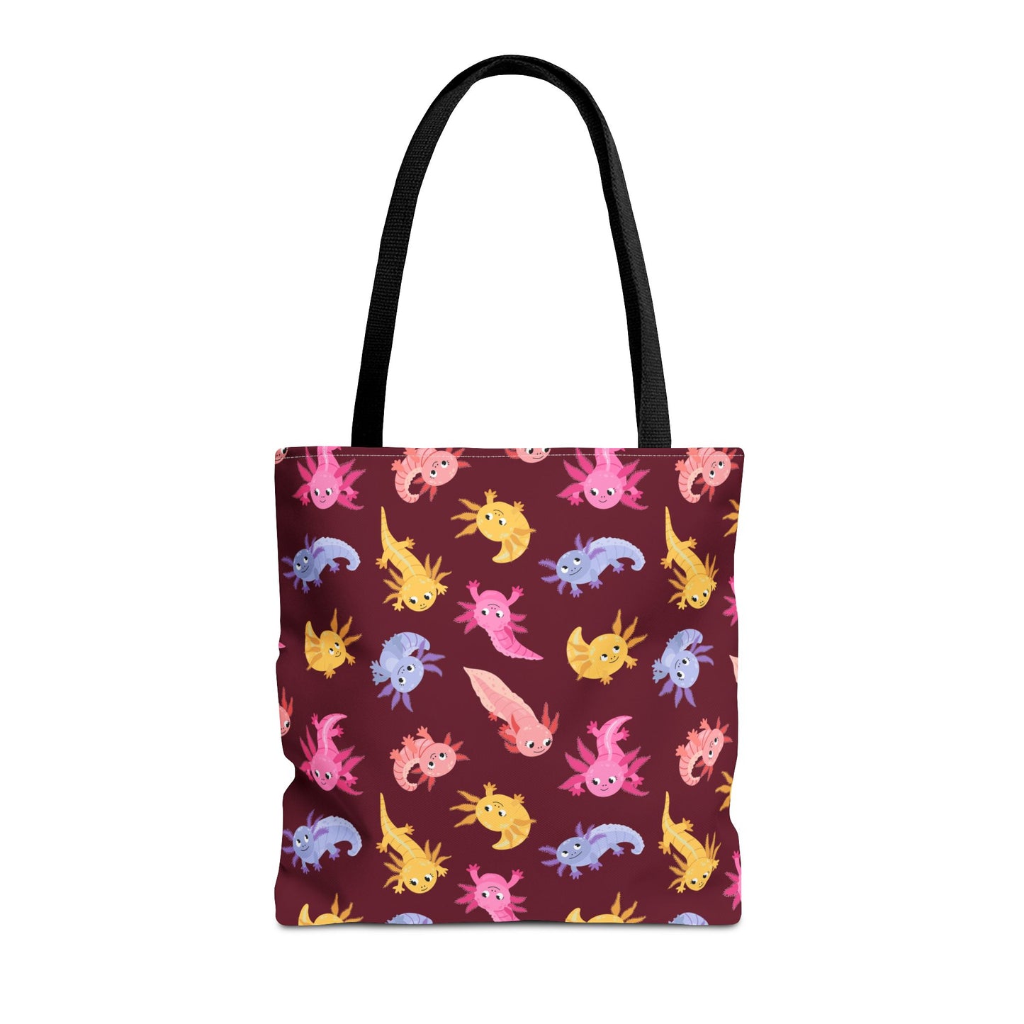 Crimson Axolotls Canvas Tote Bag