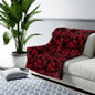 Midnight Poinsettia Garden Fleece Blanket