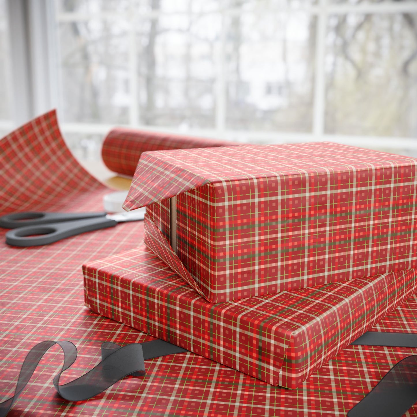 Santa’s Workshop Stripes Wrapping Paper
