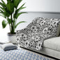 Black & White Forget-Me-Nots Fleece Blanket