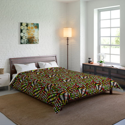 Warped Yellow/Green Checkered Comforter