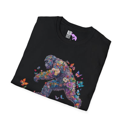 Flowers & Butterflies Bigfoot Adult T-shirt