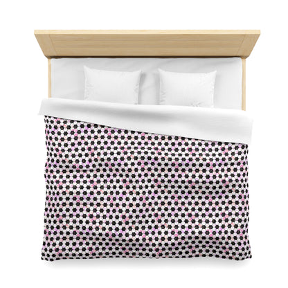 Pink Soccer Fever Microfiber Duvet Cover