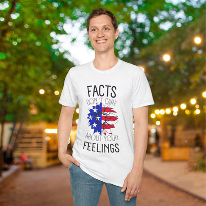 Facts Don't Care About Your Feelings American Flag Adult T-shirt
