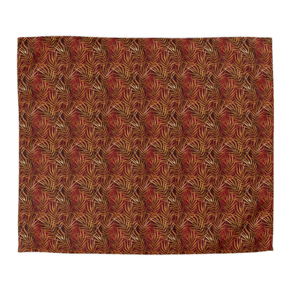 Crimson Palm Veil Duvet Bedding Set