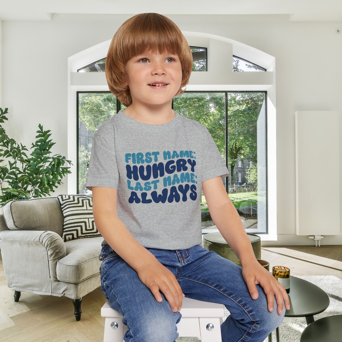 First Name: Hungry Last Name: Always Heavy Cotton™ Toddler T-shirt