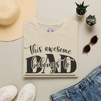 ""This Awesome Dad Belongs To... Adult T-shirt (Personalizable)