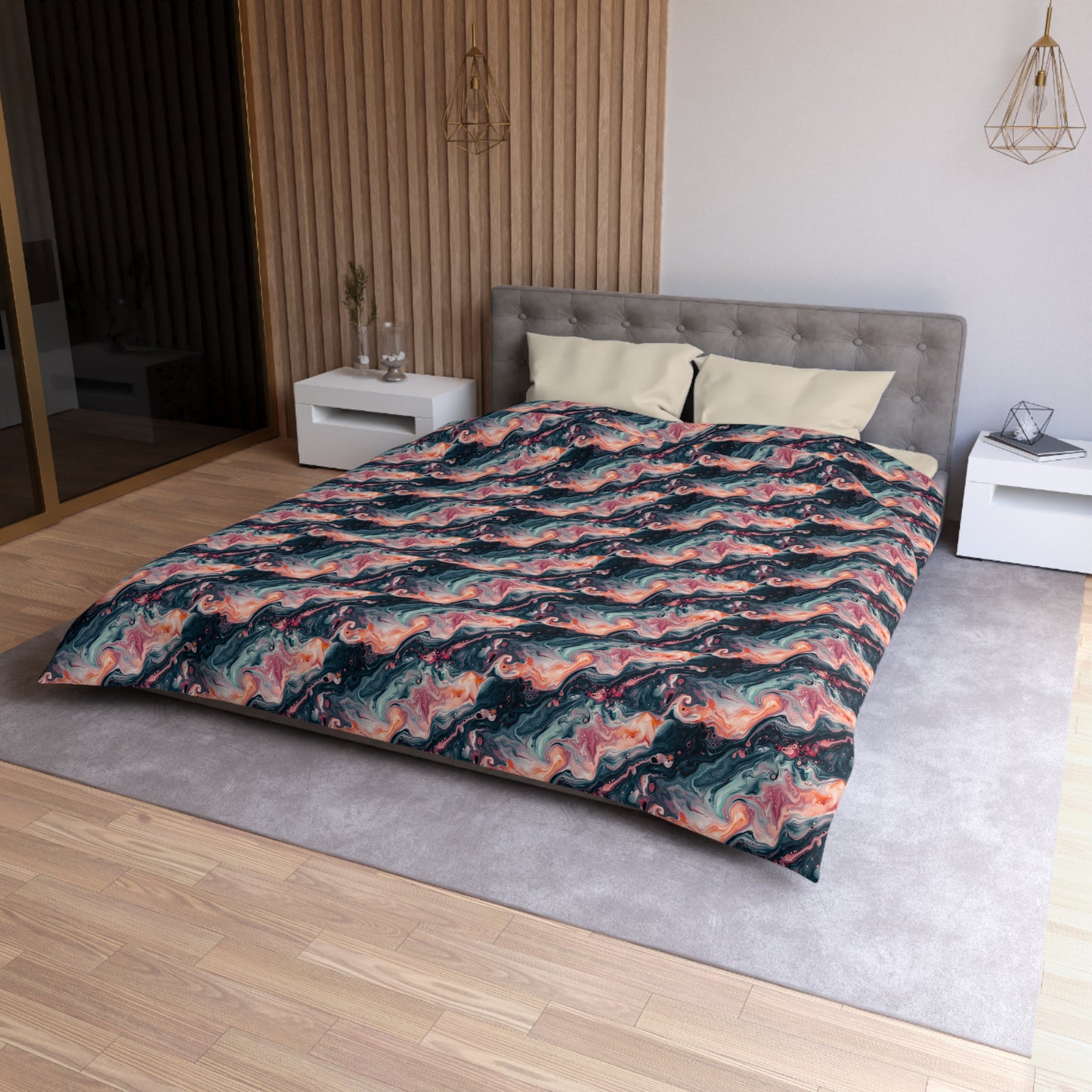 Pink Venom Marble Microfiber Duvet Cover