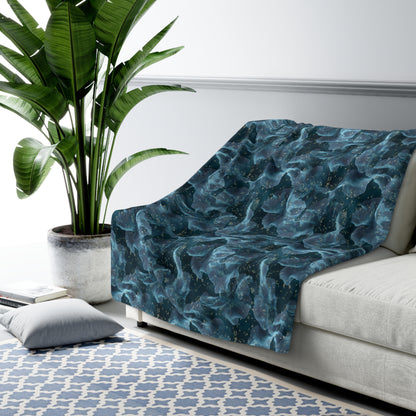 Midnight Sheer & Lace Fleece Blanket
