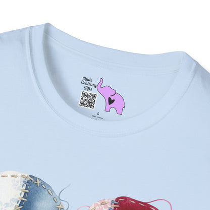 Patchwork Quilt Heart Adult T-shirt