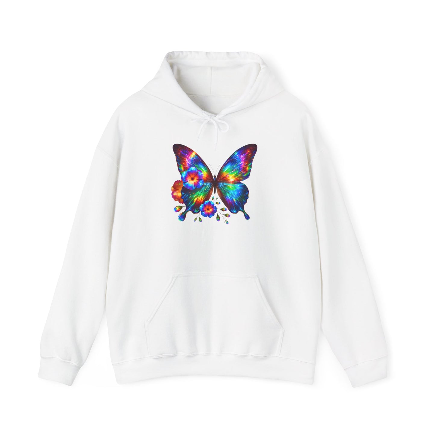 Floral Butterfly Heavy Blend™ Hooded Sweatshirt