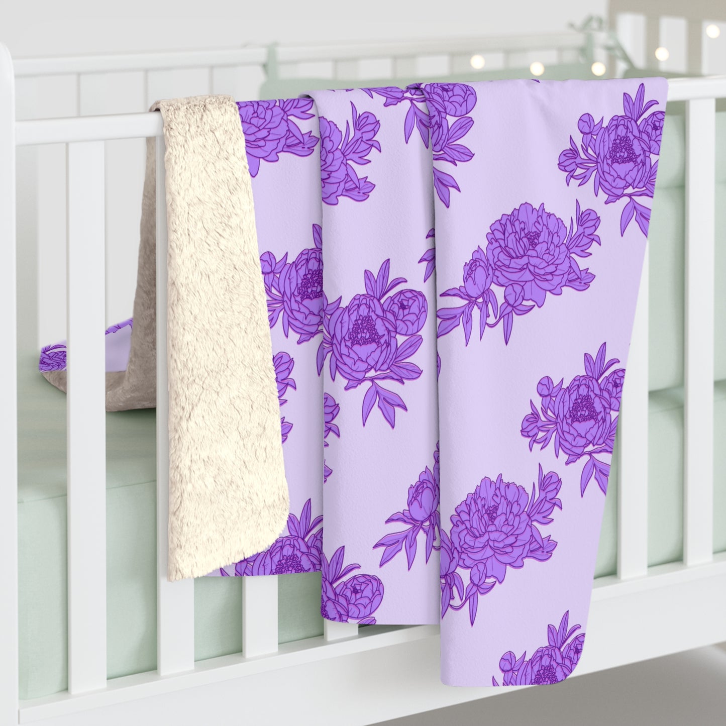 Royal Orchid Peonies Fleece Blanket