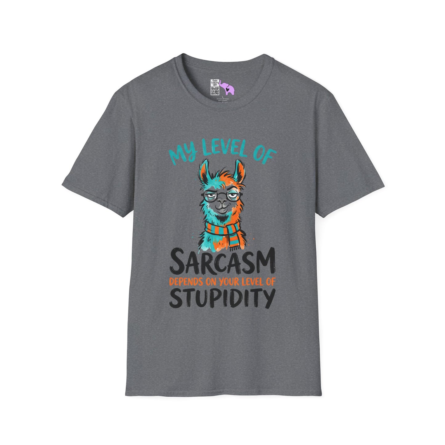 ""My Level of Sarcasm Depends on Your Level of Stupidity (Llama) Adult T-shirt