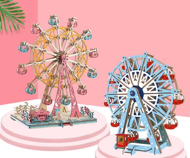 3D Wooden Puzzles Ferris Wheel, Carousel, Eiffel Tower, Piano, Royal Carriage, etc