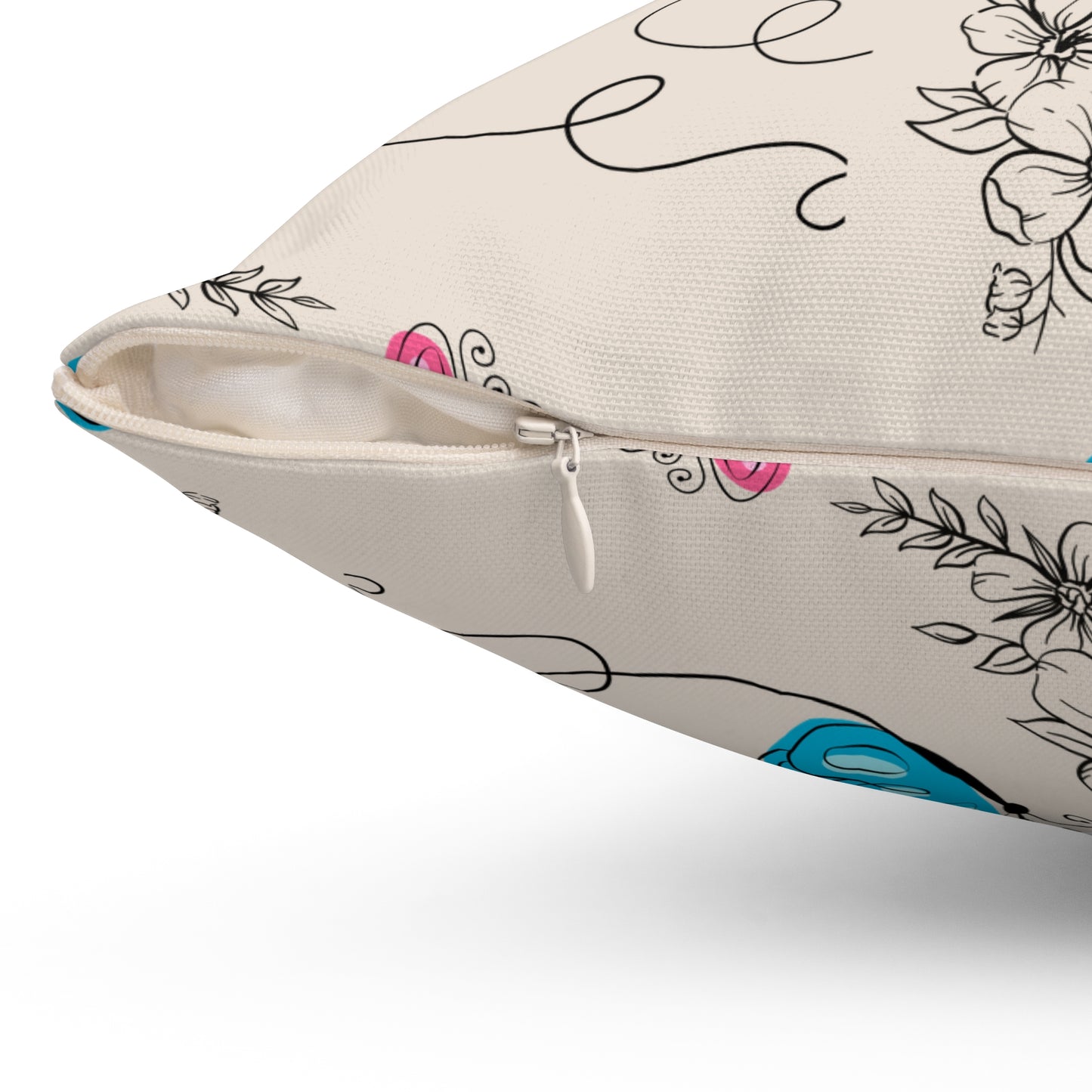 Butterfly Doodles Throw Pillow