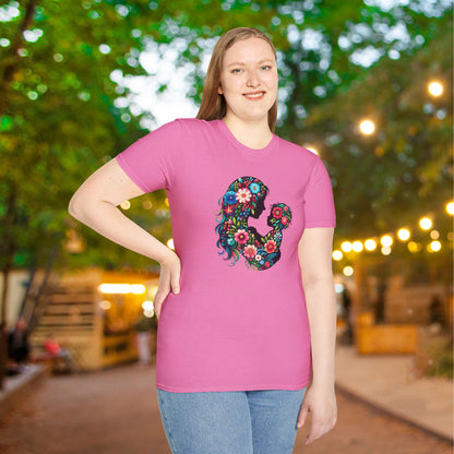 Flowery Mother & Child Adult T-shirt