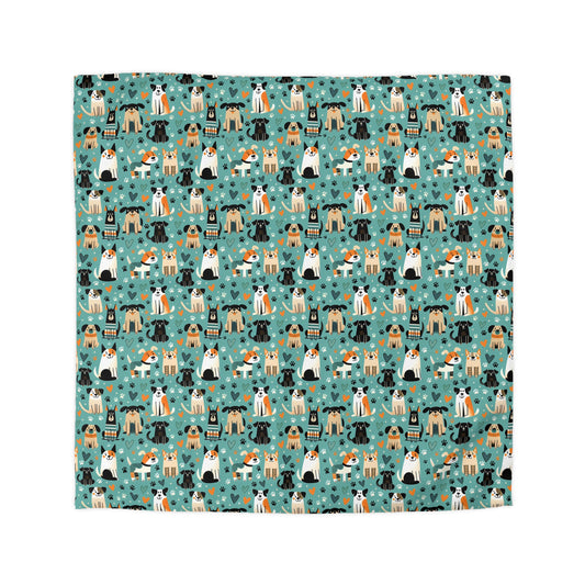 Happy Hounds Microfiber Duvet Cover