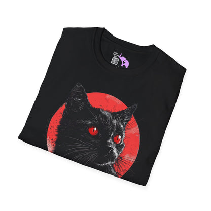 Black Cat Over Full Moon 2 Adult T-shirt