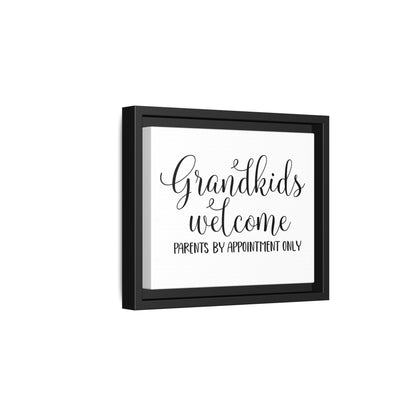 Grandkids Welcome Parents By Appointment Only Framed Canvas Bathroom Art